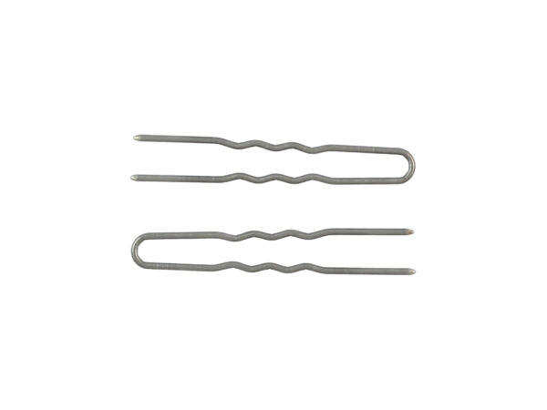 Image of Grey 2" Stainless Steel Crinkle Hair Pin
