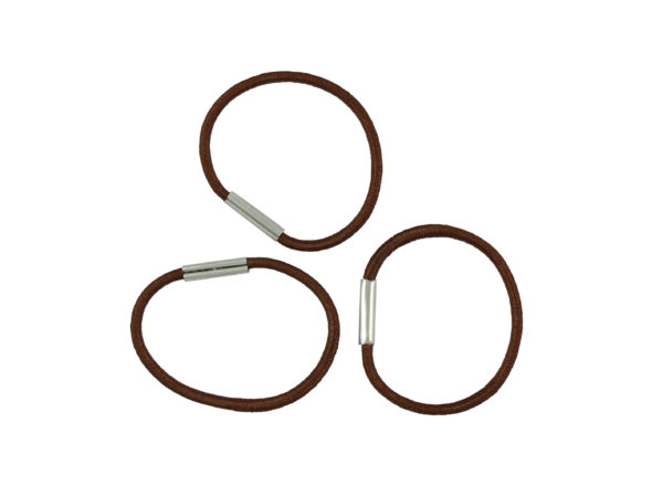 Image of Brown Fabric Hair Band with Metal Clip