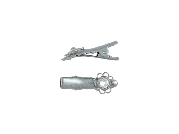 Image of Silver Lace Crystal Pinch Clip