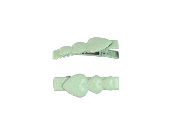 Image of Mint Green Hearts Lil Girl Pinch Clip