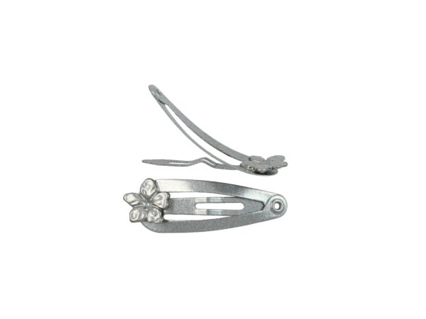 Image of Silver 1.25" Pansy Snap Clip