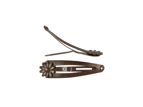 Image of Brown 1.5" Daisy Snap Clip