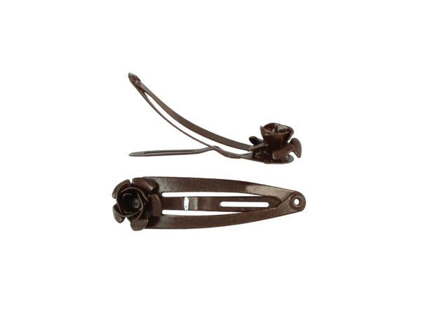 Image of Brown 1.5" Rose Snap Clip