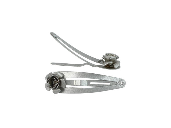 Image of Silver 1.5" Rose Snap Clip