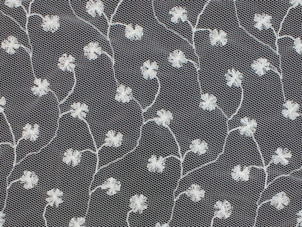 Image of White Petite Flower fabric