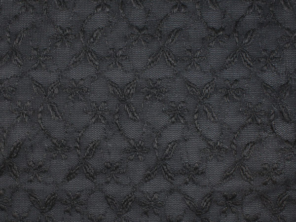Image of Black Opaque with Embroidery fabric