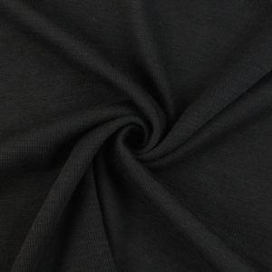 Image of Black Slub Knit fabric