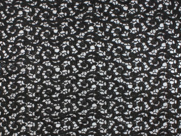Image of Black Swirl Venice Lace fabric