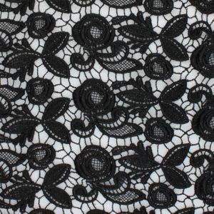Image of Black Rose Venice Lace fabric