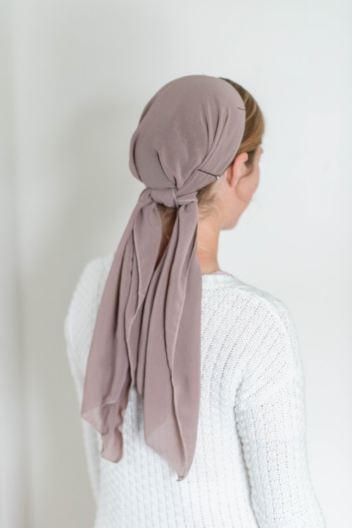 Image of Taupe Rectangle Tie Veil